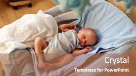  Presentation with mom and newborn - PPT theme with automatic electric - adorable newborn boy sleeping background and a coral colored foreground