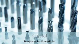  Presentation with heavy metal - Presentation theme with automatic-heavy-industrial-drill-bit background and a light blue colored foreground