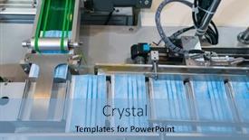  Presentation with covid coronavirus - Slide deck featuring automatic-machine-for-the-manufacture background and a light blue colored foreground