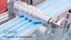  Presentation with covid coronavirus - Cool new PPT theme with automatic-machine-for-the-manufacture backdrop and a light blue colored foreground