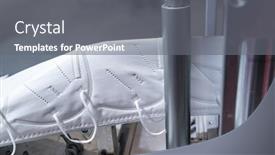  Presentation with kn95 - Presentation theme consisting of automatic-machine-for-the-manufacture background and a gray colored foreground