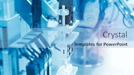  Presentation with factory machine - Beautiful theme featuring automatic machine tool in industrial manufacture factory smart factory industry 4 0 concept backdrop and a light blue colored foreground