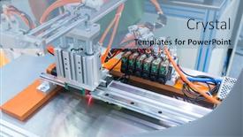  Presentation with compressed air - Presentation design featuring automatic-pneumatic-piston-unit background and a light blue colored foreground