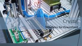  Presentation with compressed air - Presentation design with automatic-pneumatic-piston-unit background and a teal colored foreground