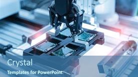  Presentation with circuit board - Audience pleasing presentation theme consisting of automatic-robot-for-print-circuit backdrop and a ocean colored foreground