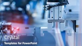  Presentation with robot - Beautiful slide set featuring medical devices engineer - automatic robot in a smart backdrop and a ocean colored foreground