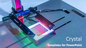  Presentation with sensor - Theme enhanced with automatic-robot-vision-sensor-camera background and a teal colored foreground