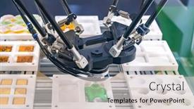  Presentation with food industry - Theme consisting of automatic-robot-with-vacuum-suckers background and a light gray colored foreground