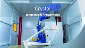  Presentation with robotic arm - Slide deck featuring automatic-robotic-arm-for-metal and a teal colored foreground