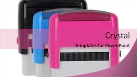  Presentation with rubber industry - PPT theme enhanced with automatic rubber stamp tool isolated background and a coral colored foreground