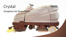  Presentation with self - Colorful presentation enhanced with automatic self-propelled washing machine backdrop and a white colored foreground