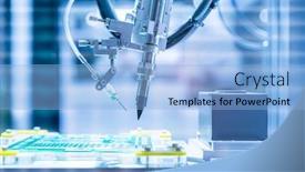  Presentation with soldering - PPT layouts with automatic-soldering-iron-tips background and a light blue colored foreground