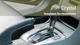  Presentation with auto - Theme with automatic transmission - auto gear shift handle closeup background and a violet colored foreground