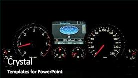 Presentation with instrument - Cool new PPT theme with automatic transmission - car instrument panel at night backdrop and a black colored foreground