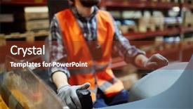  Presentation with loading - Theme consisting of automatic transmission - forklifter working on loading machine background and a tawny brown colored foreground