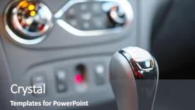 Presentation with automatic gear stick transmission - Cool new PPT layouts with automatic transmission - gear stick of a car backdrop and a gray colored foreground