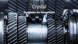  Presentation with mechanical transmission - PPT theme with automatic-transmission-gearset-with-cogwheels background and a tawny brown colored foreground