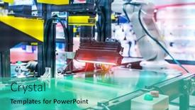  Presentation with manufacturing industry - Slide deck enhanced with automatic-vision-sensor-camera-system background and a teal colored foreground