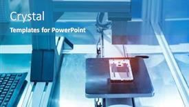  Presentation with machine vision - Beautiful slide set featuring automatic-vision-sensor-machine-measure backdrop and a teal colored foreground