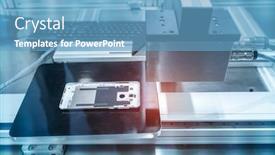  Presentation with machine vision - Slide set having automatic-vision-sensor-machine-measure background and a teal colored foreground