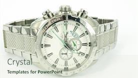  Presentation with automatic cars - PPT layouts enhanced with rolex - automatic watch background and a soft green colored foreground