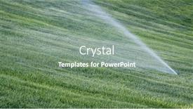  Presentation with green lawn - Slides consisting of automatic-water-sprinkler-running-over background and a gray colored foreground