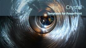  Presentation with industrial machine - Beautiful theme featuring automatic-welding-machine backdrop and a ocean colored foreground