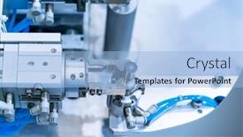  Presentation with cylinder - Presentation theme featuring automation-automation-compressed-air-production background and a light blue colored foreground