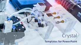  Presentation with compressed air - PPT theme featuring automation-compressed-air-production-air background and a sky blue colored foreground