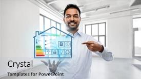  Presentation with realtor - Audience pleasing presentation theme consisting of automation internet of things backdrop and a light blue colored foreground