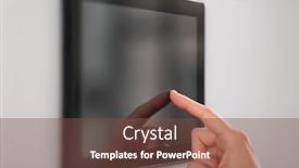  Presentation with home automation - Beautiful PPT theme featuring automation internet of things and technology concept - hand using tablet pc computer at smart home backdrop and a tawny brown colored foreground