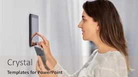  Presentation with home automation - Slide deck with automation-internet-of-things background and a soft green colored foreground