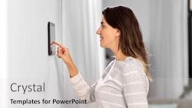  Presentation with smart home automation - Colorful presentation theme enhanced with automation-internet-of-things backdrop and a light gray colored foreground