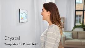  Presentation with home automation - Amazing presentation design having automation-internet-of-things backdrop and a light gray colored foreground