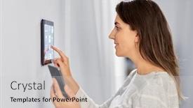  Presentation with smart home automation - PPT theme with automation-internet-of-things background and a light gray colored foreground