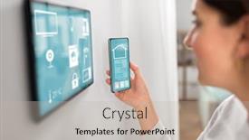  Presentation with smart home automation - Presentation theme having automation-internet-of-things background and a mint green colored foreground