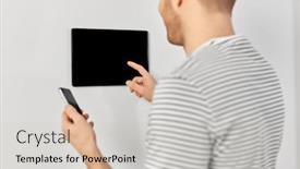  Presentation with home automation - Cool new slide set with automation-internet-of-things backdrop and a light gray colored foreground