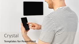  Presentation with smart home automation - Presentation design with automation-internet-of-things background and a lemonade colored foreground