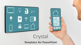  Presentation with home automation - Cool new presentation design with automation-internet-of-things backdrop and a light gray colored foreground