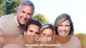  Presentation with nature - PPT layouts featuring automn - happy family over park nature background and a coral colored foreground