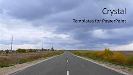  Presentation with off road - Slide deck consisting of automn landscape with the image background and a  colored foreground