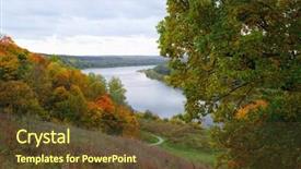  Presentation with river irrigation - Slides featuring automn landscape with the image background and a  colored foreground