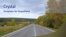  Presentation with road safety education - Theme consisting of automn landscape with the image background and a  colored foreground