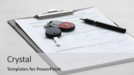  Presentation with loan car - Theme with automobile - application form for car loan background and a light gray colored foreground