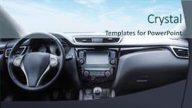  Presentation with automotive interior inside car - PPT theme having automobile - car interior background and a sky blue colored foreground
