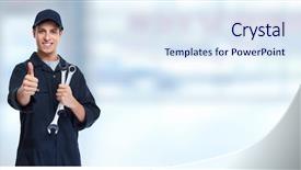  Presentation with mechanic - PPT theme enhanced with automobile - car mechanic background and a sky blue colored foreground