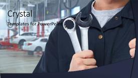  Presentation with mechanic - Theme featuring automobile - car mechanic background and a seafoam green colored foreground