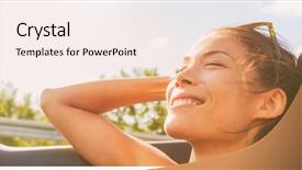  Presentation with sports car - Beautiful slides featuring automobile - car road trip summer vacation backdrop and a sky blue colored foreground