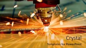  Presentation with laser cutting - Cool new PPT theme with automobile - cnc laser cutting of metal backdrop and a gold colored foreground