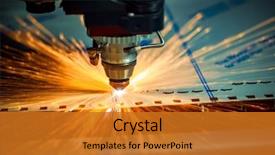  Presentation with laser cutting - Beautiful PPT theme featuring automobile - cnc laser cutting of metal backdrop and a gold colored foreground